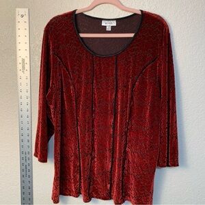 Dressbarn Red Long Sleeve Top